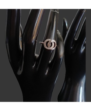 Double Circle Pavé Ring 