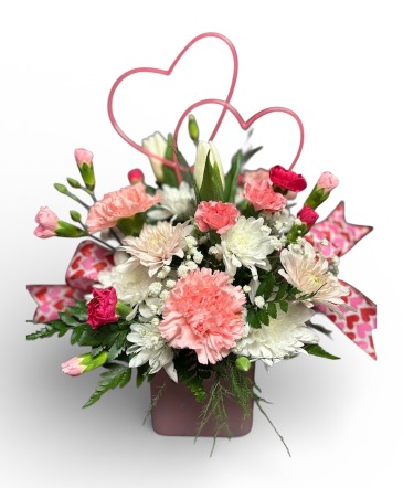 Double the Love Cube Arrangement  in Whiting, NJ | A Whiting Flower Shoppe