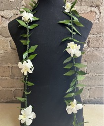 Double Ti Leaf With Orchids  