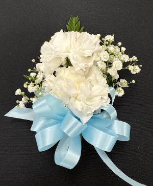 DOUBLE WHITE CARNATION CORSAGE