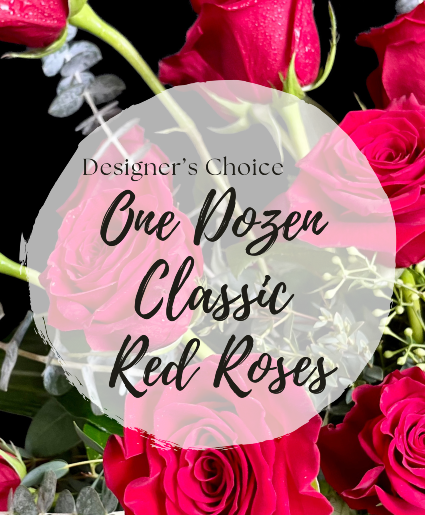 Dozen Classic Red Roses Vase Arrangement
