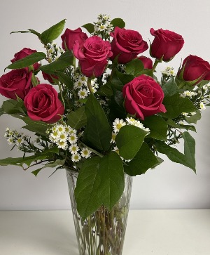 Dozen Hot Pink Roses 