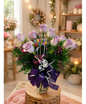 Dozen Lavender Roses 