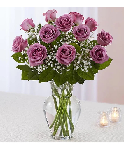 Dozen Lavender Roses Dozen Lavender Roses Vased
