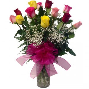 Dozen Mixed Color Roses Roses