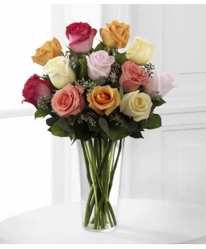 Dozen Mixed Colors of Roses 