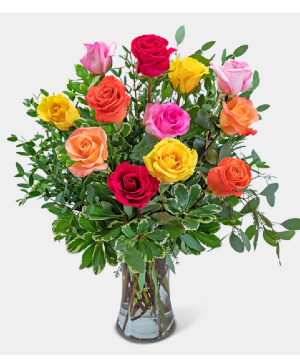 Dozen Mixed Long Stem Roses 