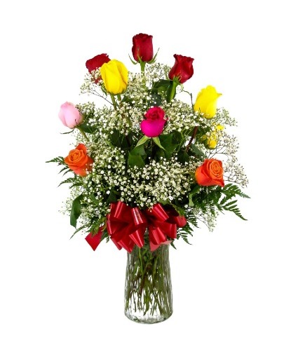 Dozen Multi Colored Roses