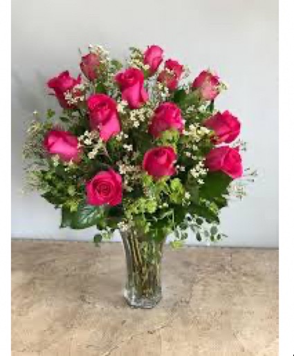 Dozen of Hot Pink Roses  Hot pink roses 