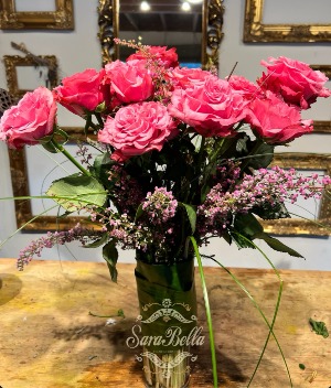 Dozen Pink Garden Roses 