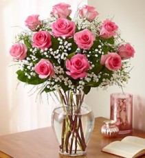 Dozen Pink Roses 