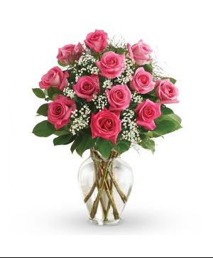 Dozen Pink Roses 