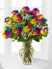Dozen Rainbow Roses 