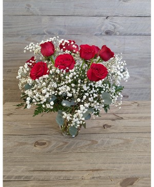Dozen Red Rose Vase Arrandment Arrangement