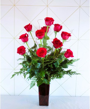 Dozen Long Stem Red Roses 