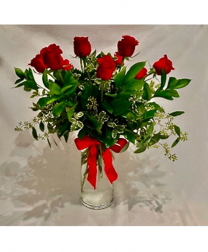 Dozen Red Roses Vase Arrangement