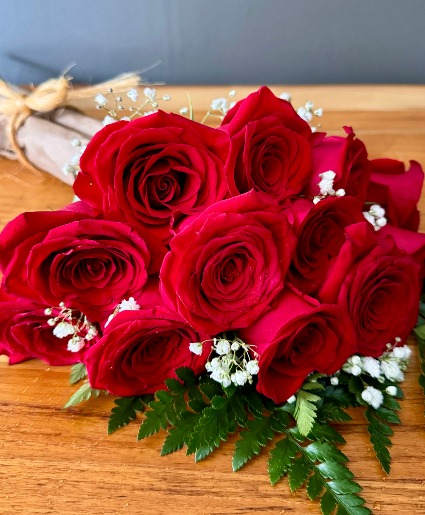 Dozen Red Roses Wrapped 
