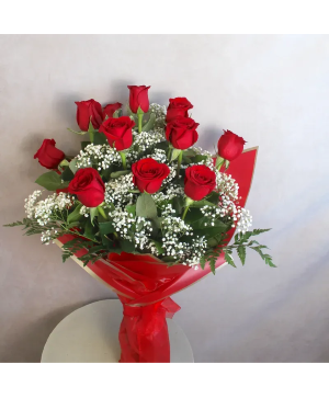 Dozen Red Roses Wrapped 