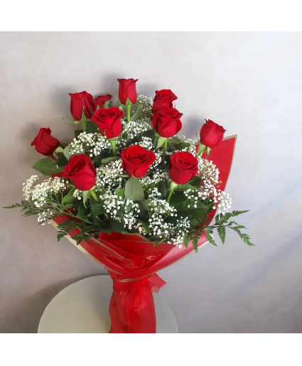Dozen Red Roses Wrapped 