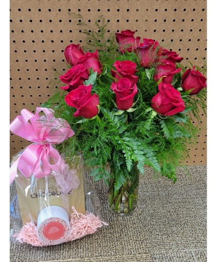 Dozen Rose Bundle Red Rose Arrangement