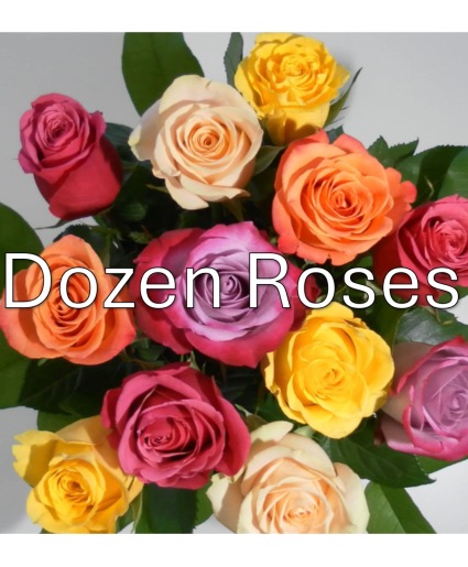 Dozen Roses Floral Arrangement