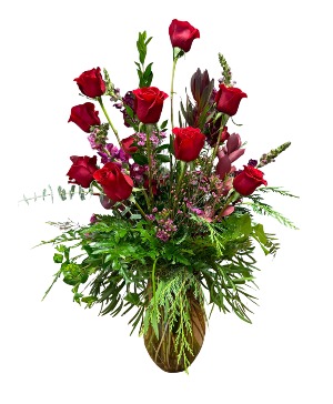Hearts in Bloom Vase Arrangement 