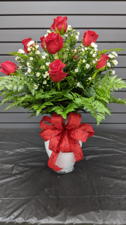 Dozen  Roses with Monte filler 