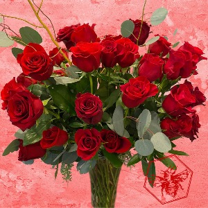 Dozen Roses Vase One Two Three