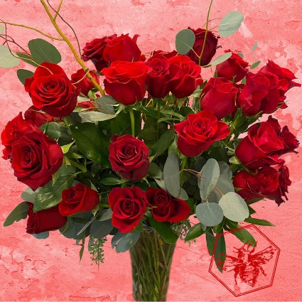 Dozen Roses Vase One Two Three