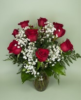 Dozen Roses W/ Baby's Breath 