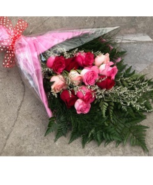 Dozen Roses Wrapped wrapped bouquet