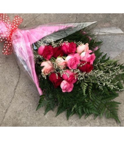 Dozen Roses Wrapped wrapped bouquet
