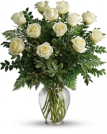 DOZEN WHITE ROSES 