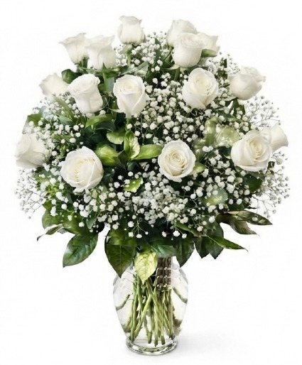 DOZEN WHITE ROSES 
