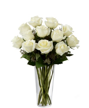 DOZEN WHITE ROSES Arrangement