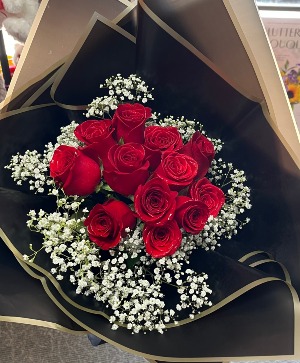 Dozen Wrapped Bouquet  wrapped bouquet red roses 