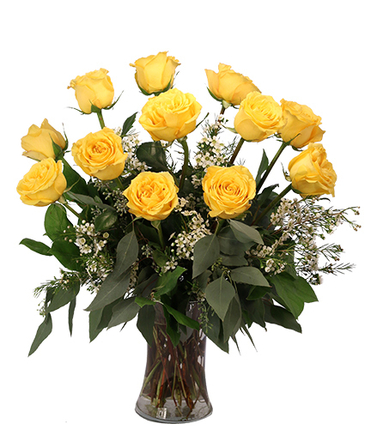 Dozen Yellow Roses Flower Arrangement in Oak Ridge, TN | MOTT'S FLORAL DESIGN