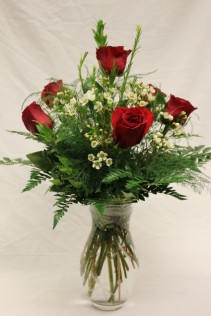  Half Dozen Red Rose Vase 