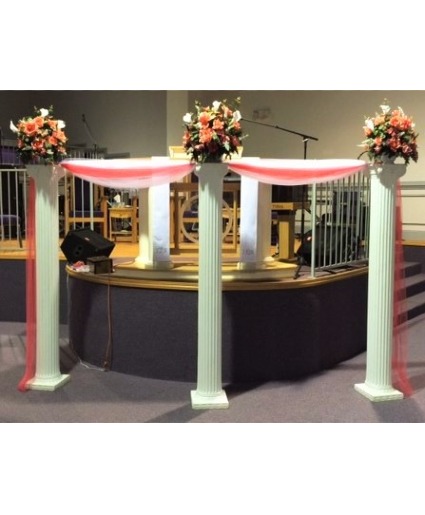 Draped Columns Wedding Decor'