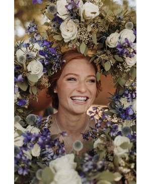 Dusty Blue + Eucalyptus Bridesmaid Bouquets  