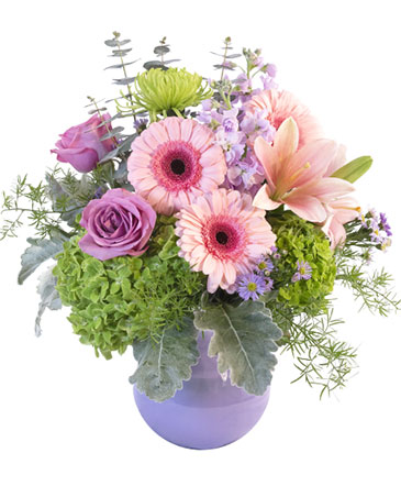 Dusty Pinks & Purples Flower Arrangement in Terrace Bay, ON | STRAWBERRY'S  FLORAL BOUTIQUE