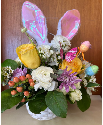 Easter Bunny Basket fresh flower basket