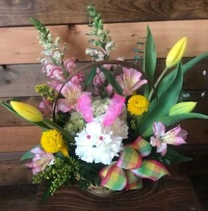 Easter bunny floral basket easter bunny basket