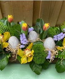 Easter Centerpiece  with decorative "Bunny eggs"