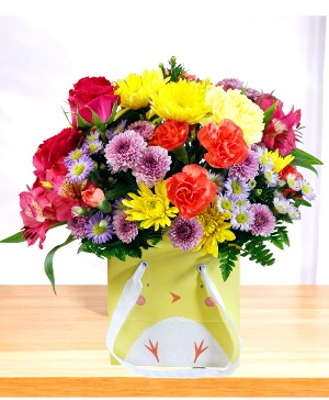 Easter Chick Bag and Vase Arrangement