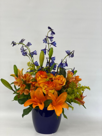 Fall Sunrise Vase arrangement  in Queensbury, NY | A LASTING IMPRESSION
