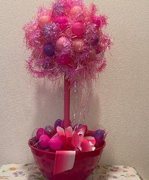 EGGSTRA PINK  TOPIARY PERFECT FOR THE HOLIDAY  1 ONLY CREATED IN STORE