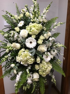 Elegant All White Standing Spray 