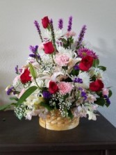 Elegant Basket Mixed with Roses, Lilies, Daisies, Carnations and more!