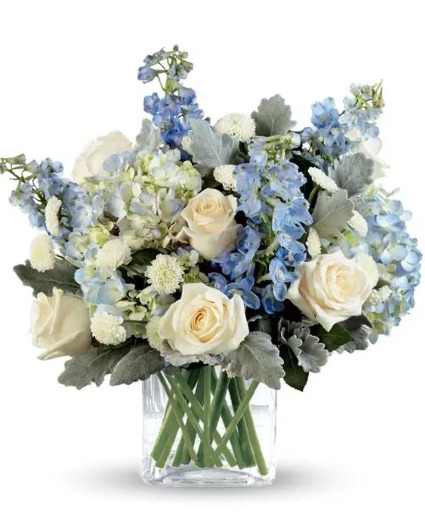 Elegant Blue & White Garden Arrangement 